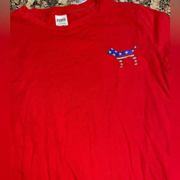 Victoria’s Secret PINK patriotic flag sequin shirt smal - Picture 2 of 4